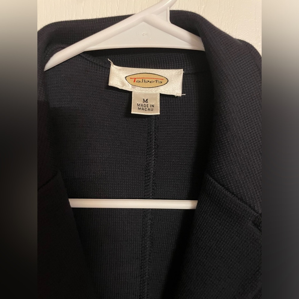 Talbots Black Button-Up Blazer Medium - image 2